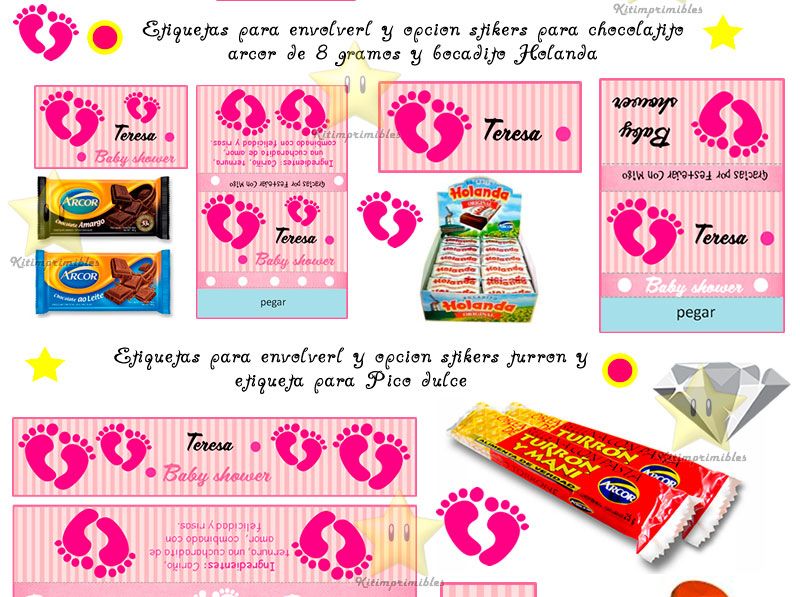 Kit Imprimible Candy Bar Golosinas Personalizadas Diamante kit